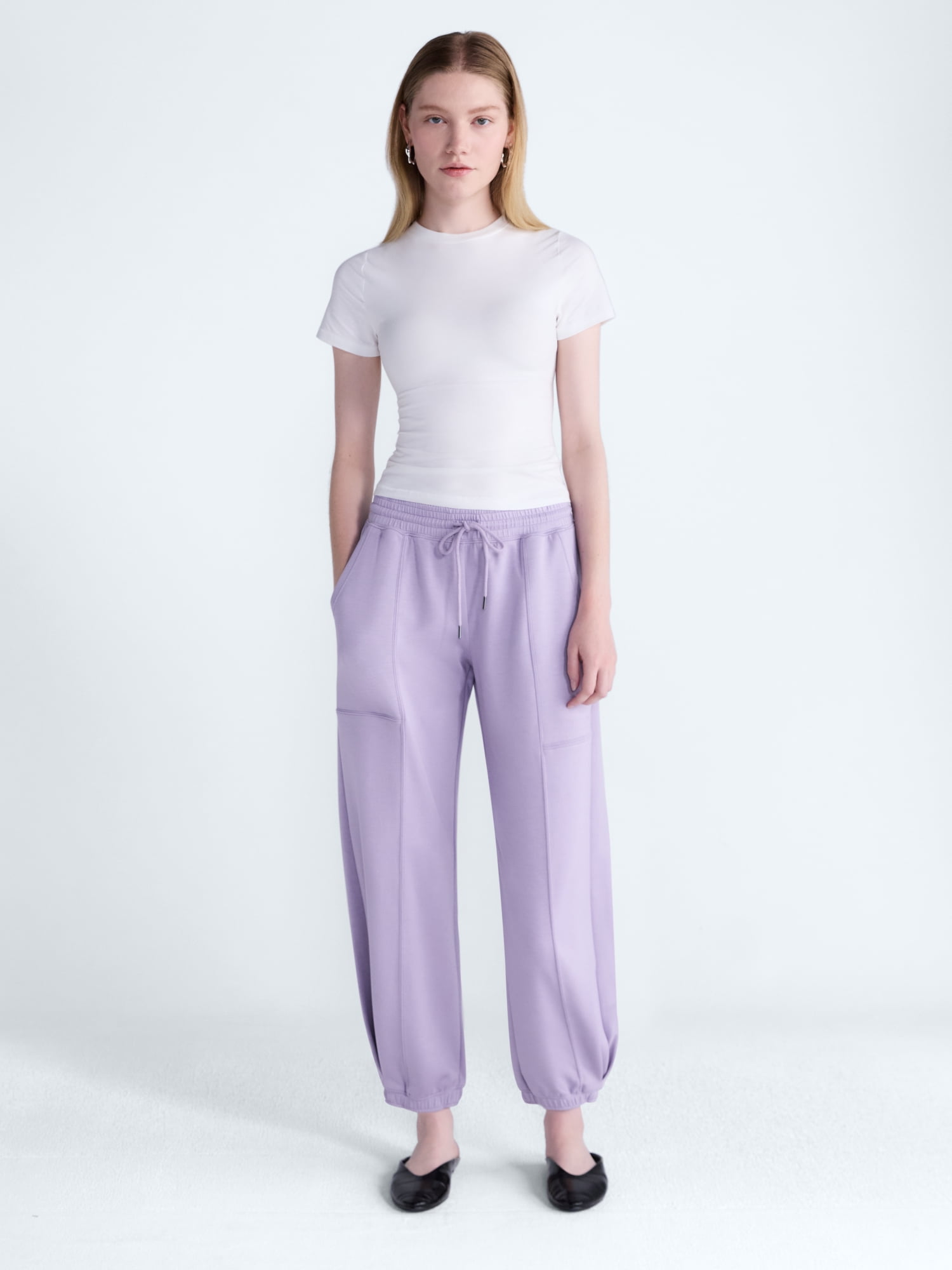 Scoop Women's and Women's Plus New Scubaknit Barrel Pants, Sizes XS-4X