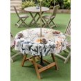 thumbnail image 5 of Outdoor Tablecloth with Umbrella Hole Zipper Botanical Floral Round Tablecloth 54" Waterproof Outside Table Cloth Spring Summer Farmhouse Flowers Patio Table Cover Tablecloths for Picnic Party, 5 of 8