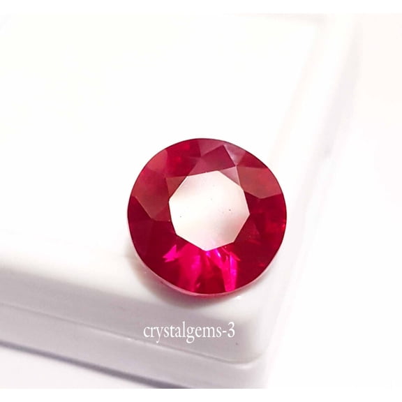 9.20 Ct Lab Grown Red Ruby Round Shape Ring Size Loose Gemstone For Extra Gift