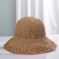 thumbnail image 5 of SikaFu Summer Straw Hat For Women Wide Brim Floppy Panama Sun Hats Female Lady Sunshade Caps Outdoor UV Protect Foldable Beach Sun Cap, 5 of 6