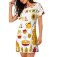 thumbnail image 2 of Fotbe HAPPY FALL Y'ALL Bata de Dormir para Mujer con Estampado, Camisón de Algodón de Manga Corta, Ropa de Dormir Casual, 2 of 6