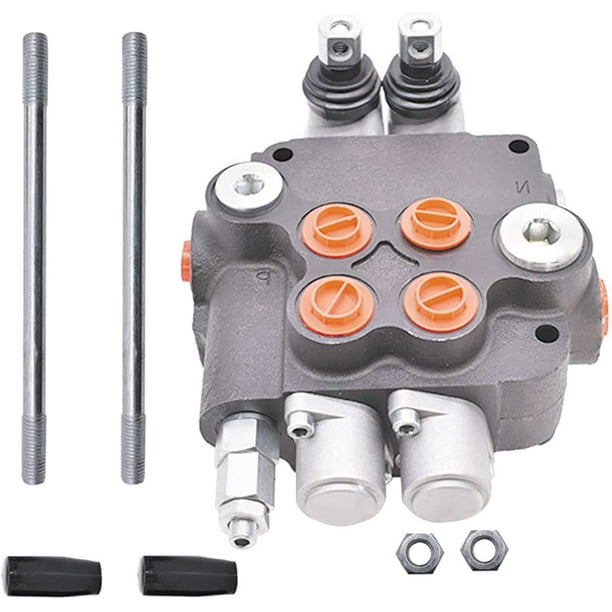 waltyotur Hydraulic Directional Double Acting Control Monoblock Valve, 2 Spool 21GPM SAE Ports w