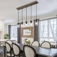 thumbnail image 5 of LaLuz Modern Rustic Mason Jar Glass Kitchen Island Pendant Lights Farmhouse 5-light Bar Chandelier - L29" * W4.72" * H69", 5 of 5