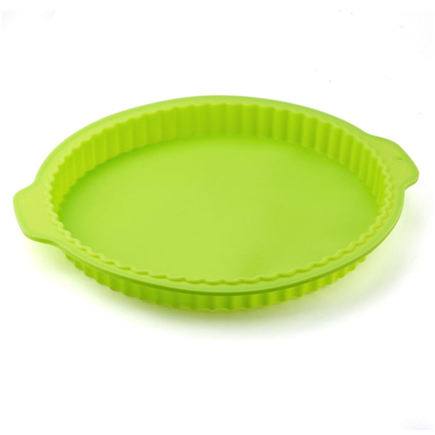Inteprter Molde de silicona para pastel de 10 pulgadas, tostada, Pizza, borde de flor de encaje, freidora de aire antiadherente, molde para horno, Herramientas y accesorios para hornear Verde Inteprter HA082890-03