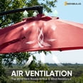 thumbnail image 7 of Gianna 10ft Offset Hanging Outdoor Patio Umbrella with Base Stand Rotate and Tilt, 8 Ribs, UV Protection for Pool Garden Backyard Market, Red, 7 of 7