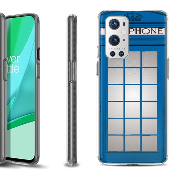 Slim-Fit Flexible TPU Gel Phone Case Compatible with OnePlus 9 PRO 5G, by OneToughShield ® - Phone Booth Blue