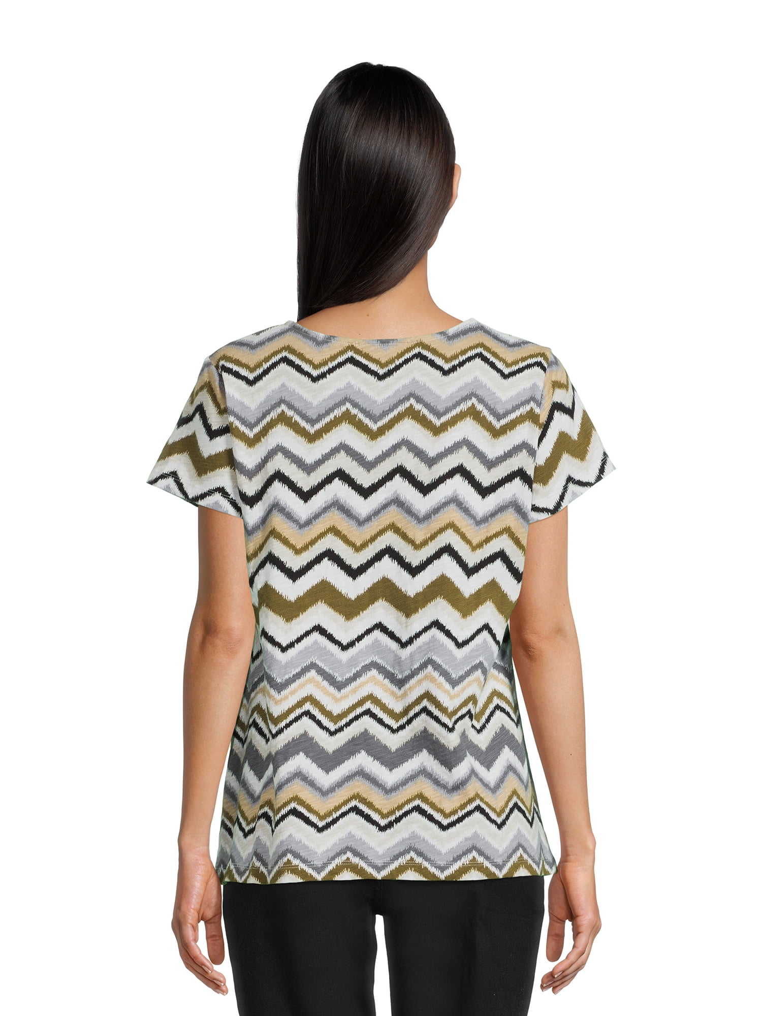 RealSize Women's Sharkbite Hem Tee with Short Sleeves, Sizes XS-XXXL
