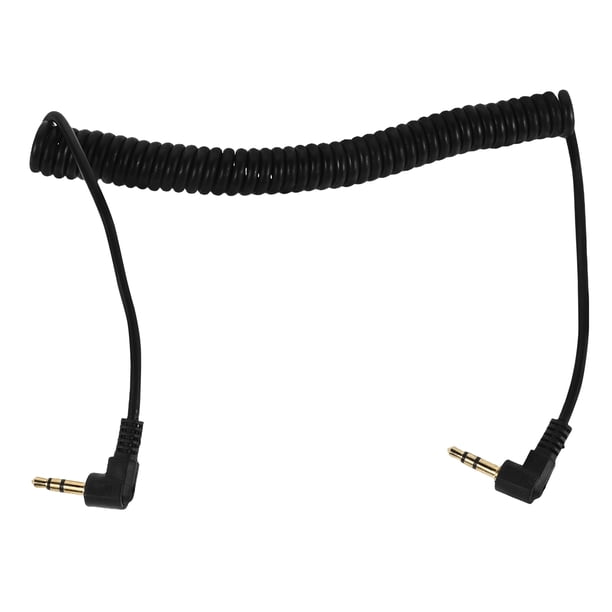 Cable de auriculares profesional de 3,5 mm en ángulo recto con diseño en espiral, cable de audio macho a macho para teléfonos, tabletas y altavoces para un sonido nítido