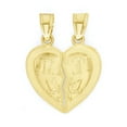 thumbnail image 4 of Solid 14k Yellow Gold Breakable Heart Pendant - Sharable Friendship Jewelry Gifts for Women, 4 of 6
