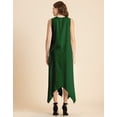 thumbnail image 4 of Moomaya Contemporary Asymmetric Round Neck Solid Rayon Dress Loose Fit Day Dress, 4 of 9