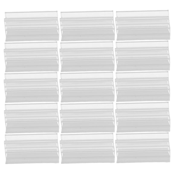 ETHZZLE 100Pcs Transparent Plastic Self Adhesive Desk Business Card Holder Stand for Office