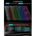 thumbnail image 3 of MA22 Pro Wireless Keyboard and Mouse Combo - Ergonomic Wave Keyboard with Soft Leather Wrist Rest, Phone Holder, Rechargeable, RGB Backlit Mouse, Full-Size Set for Windows/Mac/Computer, 3 of 4