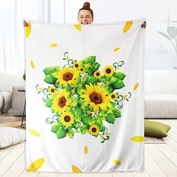 Excellent Cadeau, Couverture Légère Douce Tournesol, Couverture pour Canapé, Pique-Nique, Chambre d'Enfant, Voyage, Toutes Saisons pour Enfants Hommes Femmes (50"x60 Pouces)