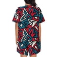 thumbnail image 3 of Naloa Geometric Elements Women's Short-Sleeved Pajama Set, Loungewear, Summer pajamas, Breathable Cozy - Large, 3 of 9