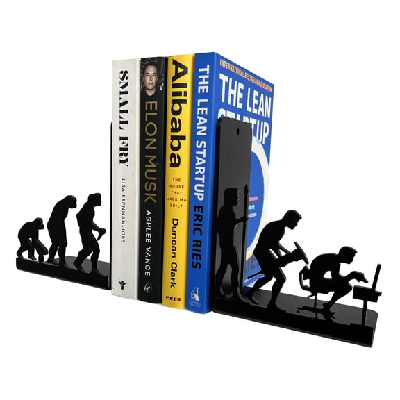 HeavenlyKraft 7 in Non-Skid Black Steel Bookends 2 Count