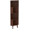 thumbnail image 5 of Maydear 4-Tier Corner Bookshelf Bamboo Corner Bookcase, Mid Century Modern Corner Bookshelf Free Standing Corner Shelf Corner Standing Shelf for Living Room, Bedroom, Home Office, Kitchen, 5 of 7