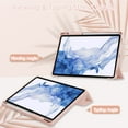 thumbnail image 5 of SaniMore Case for Samsung Galaxy Tab S9/Tab S7/Tab S8 (Model SM-X700/X710/X706/T870), Auto Sleep/Wake Shock Resistant [Built-in Pencil Holder] Stand Transparent Slim Anti-fall Shell, Rosegold, 5 of 9