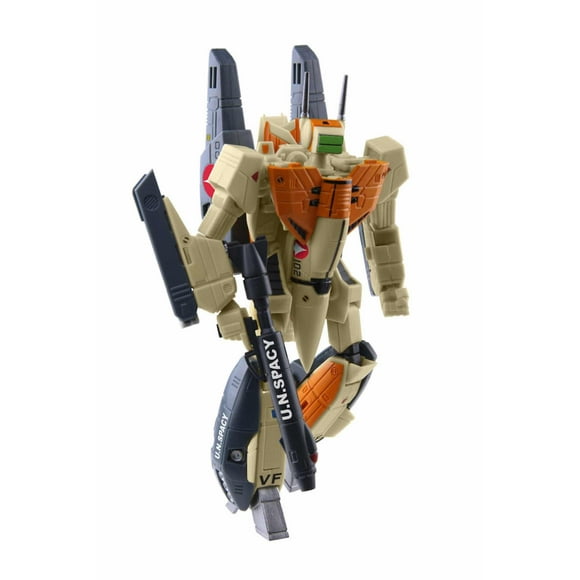 Figura transformable Robotech 1/100: Entrenador Vf-1D con armadura Super Veritech