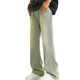 thumbnail image 2 of Pantalones de mezclilla rectos con bolsillos y estampado degradado vintage para hombre, 2 of 7