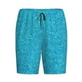 thumbnail image 4 of Easygdp Blue Glitter Men's Short Pajama Pants, Sleep Shorts, Household Pants, Casual Pants with Pockets - Small, 4 of 9