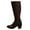 Brown, variant on Knee High Boots Women Women's British Style Leather Boots with High Heel, Pointed Toeand Side Zipper Black Knee High Boots for Women