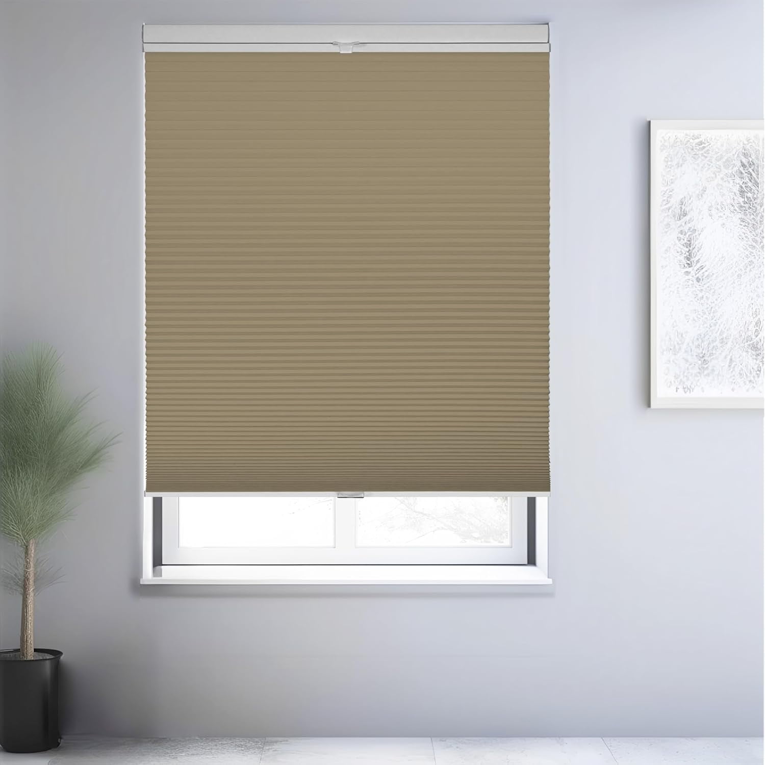 Chicology Sand Blackout Cordless Top Down Bottom Up Cellular Shades 27.75 in. W x 72 in. L