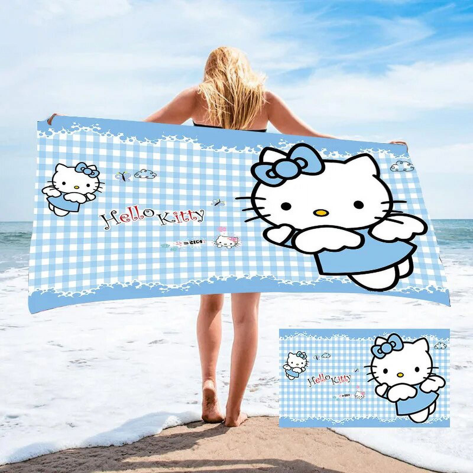 14Styles Hello Kitty Beach Towels Fashion Lady Girls Pareo Anime Kt Cat Quick Dry Microfiber Bath Towel for Spa Bath Robes Gift Walmart