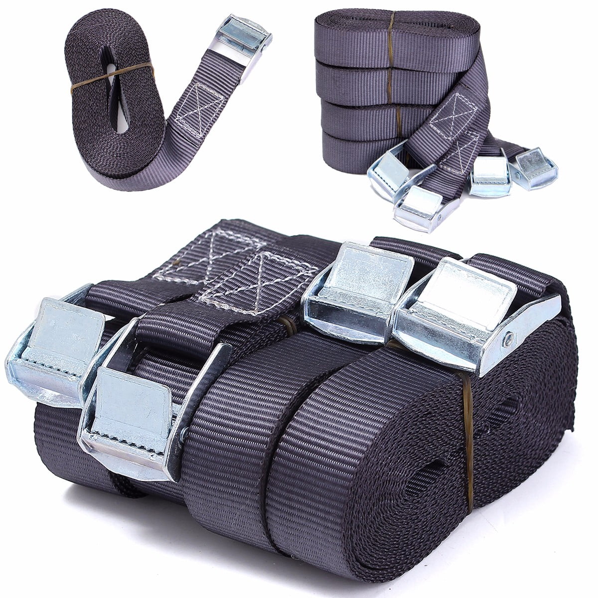 4x Heavy Duty 5m x 25mm Tie Down Straps 250kg Luggage Strap Cargo Cam Buckle