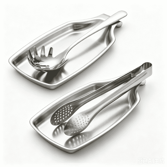 2Pcs Spoon Rest, Stainless Steel Spoon Holder for Stove Top, Kitchen Utensil Holder, Ladles Tongs Spatula Utensil Rest, Dishwasher Safe
