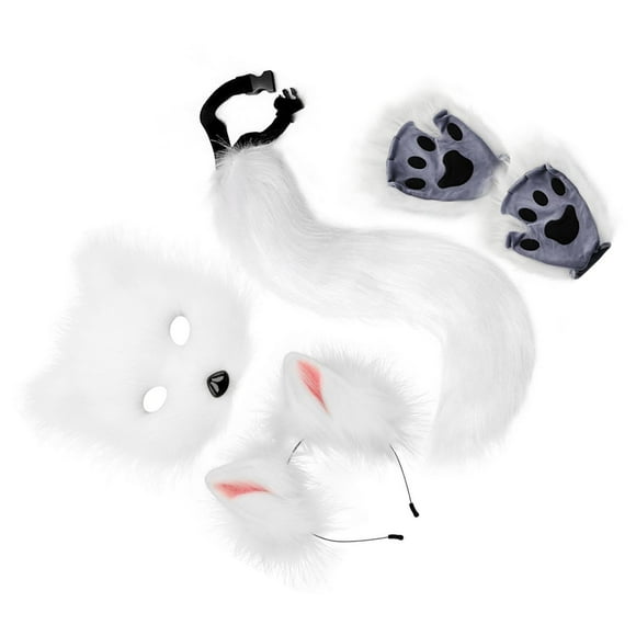 Runquan Therian and Tail Cute Animal for Stage Performance Holiday Party Decor White