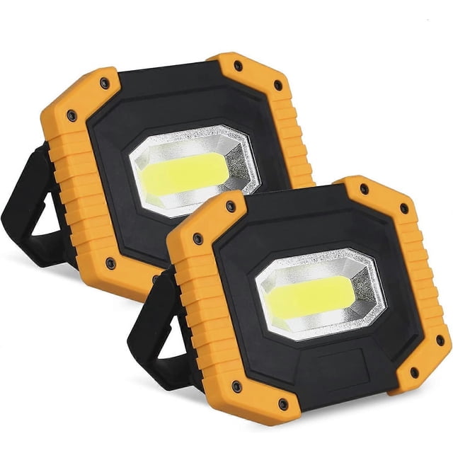 Rechargeable LED Flood Light 30W 2000 LM Construction Site Work Light with 4X Battery 3 Modes Portable Lantern USB LED Spotlight for Camping, Building