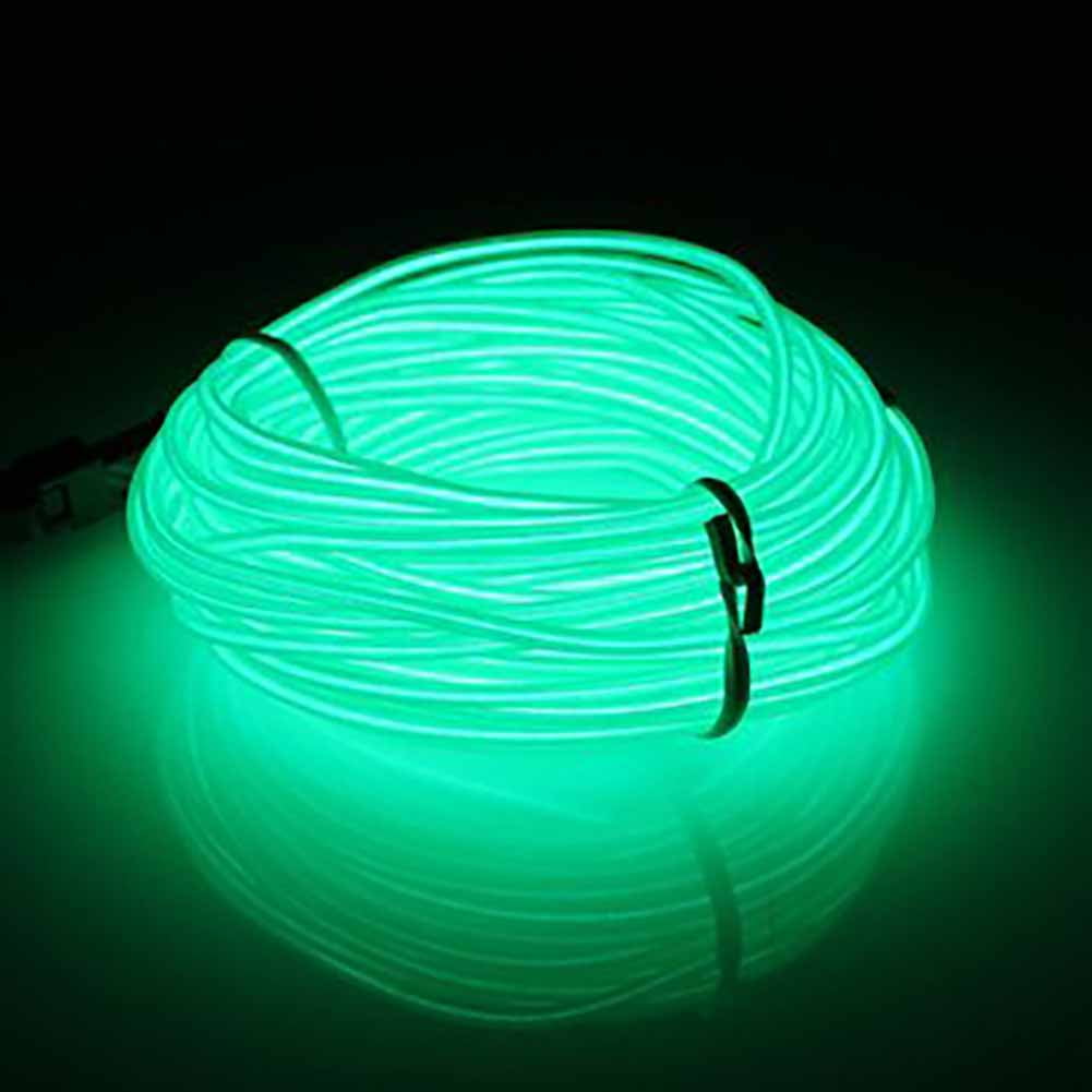 Details about   5M Car Interior LED Neon Light Kit Foot Decorative El Wire String Strip Charger 