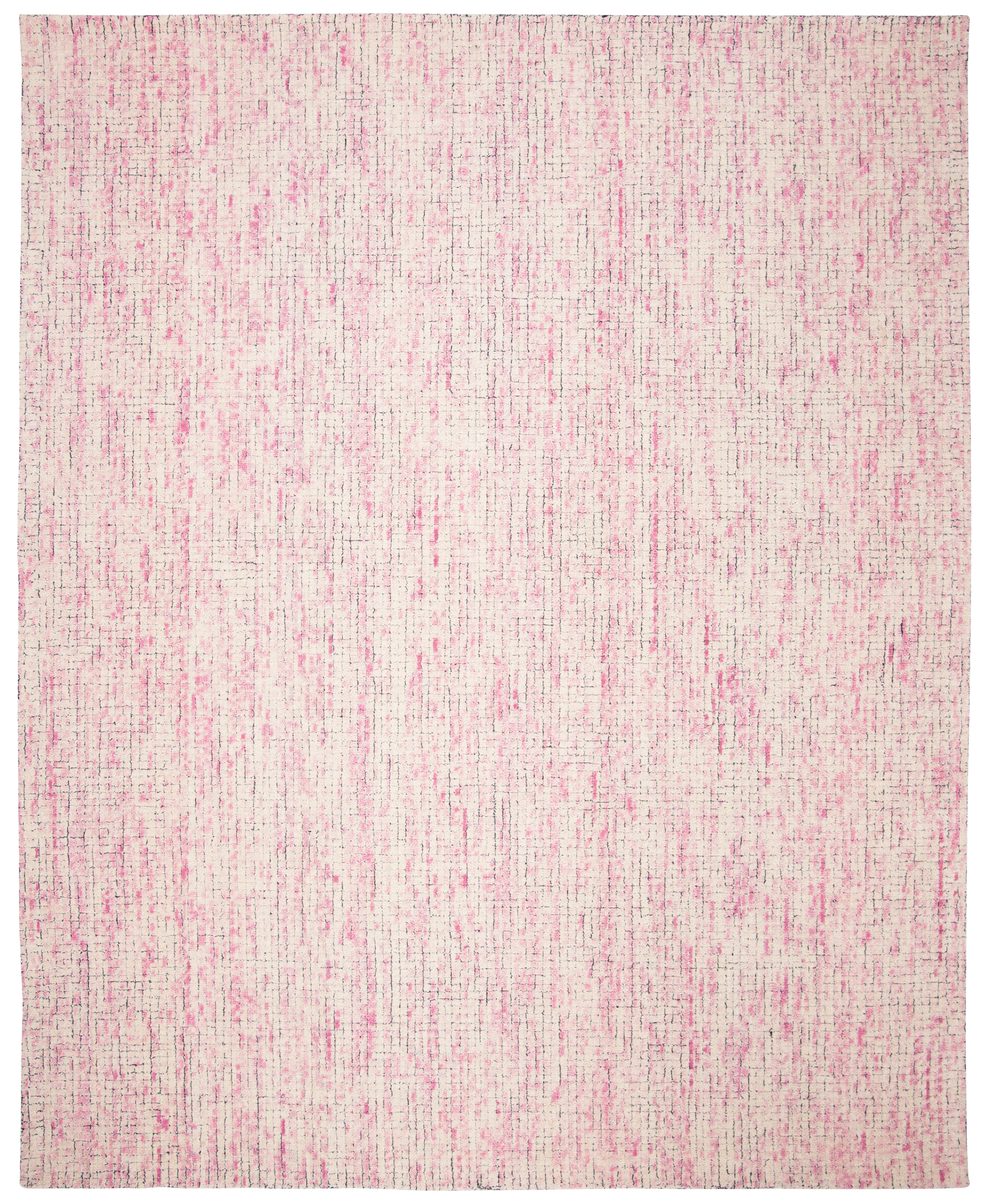 SAFAVIEH Abstract Devyn Geometric Wool Area Rug, Ivory/Pink, 8' x 10'