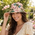 thumbnail image 2 of Gsakboxl Beach Hat Women Nature Botanical Digital Print Bucket Hat Lightweight Casual Garden Morning Baseball Cap Korean Style Outdoor Travel Sun Hat, 2 of 5