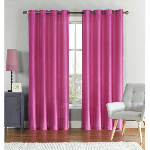 VCNY Home Ultra Luxurious Faux Silk Grommet Curtain Panels - Fuchsia/Pink
