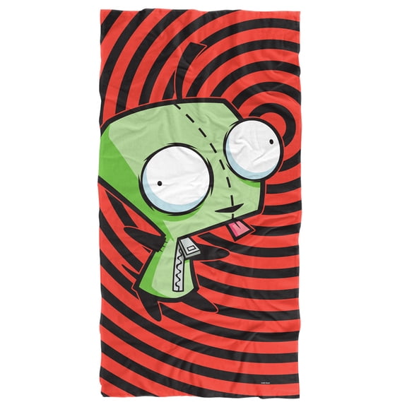 Invader Zim Beach Towel, 30"x60", Invader Zim Gir Spiral Beach Towel