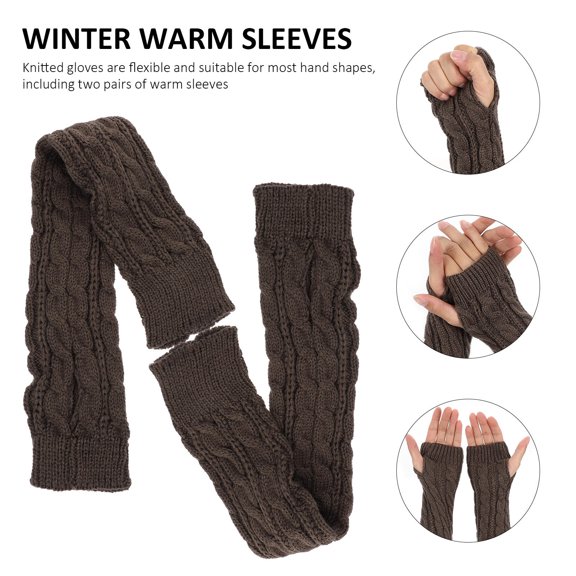 PBPBOX 1 Pair Dark Grey Arm Warmers Knitted Fabric for Gift Giving