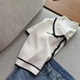 thumbnail image 3 of Camisa de punto Mujer Verano Camiseta de manga corta con solapa Top de bloque de color informal Methold AP001496-00B, 3 of 7