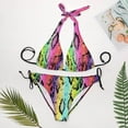 thumbnail image 4 of SKQIT Women's Snakeskin Print Swimsuit Halter Triangle Bikini Tie Side 2 Piece Bathing Suits, 4 of 7
