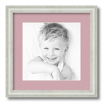 ArtToFrames 14x14" Matted Picture Frame with 10x10" Single Mat Photo Opening Framed in 1.25" Off White Wash on Ash and 2" Seashell Mat (FWM-4098-14x14)
