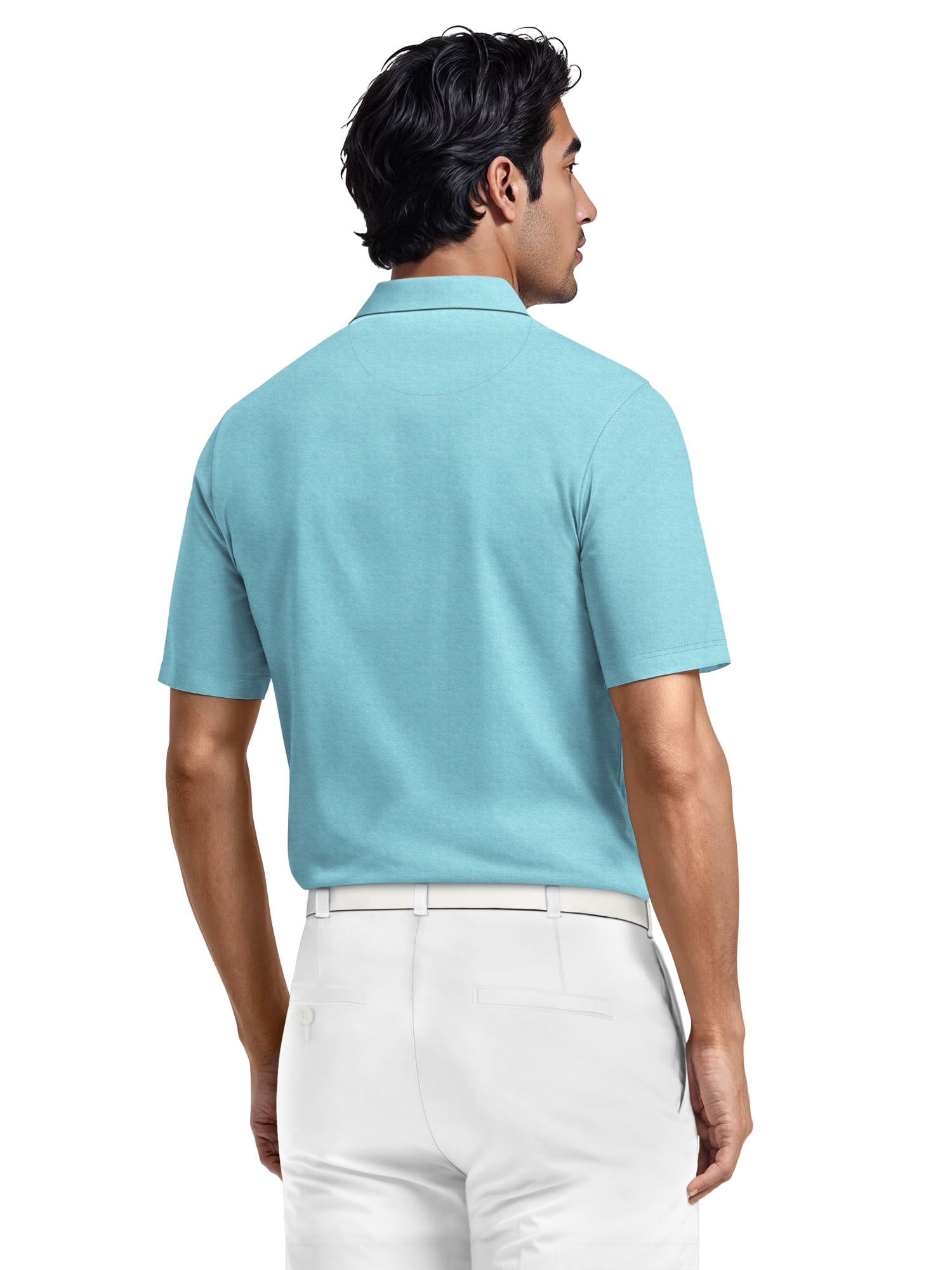 Ben Hogan Men's & Big Men's Performance Heather Assymetric Short Sleeve Golf Polo Shirt, Sizes S-3XL