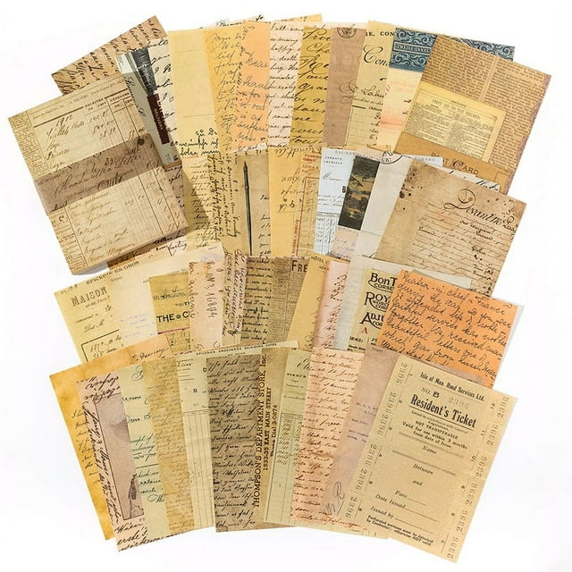 100pcs Lightweight Paper Material Paper, 6.89inch(6.9In)*4.72inch(4.7In) Space Planet Retro Hand Letter Art Oil Painting Collage Hand Account Decoration