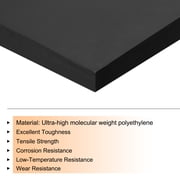 UHMW Ultra High Molecular Weight Polyethylene Sheet, 1/2 Thick 8 x 8'' Black