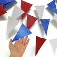 thumbnail image 2 of Red Blue Silver/White National Day Patriotic Triangle Flag, 2 of 5