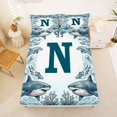 thumbnail image 5 of jejeloiu Cute Animal Shark Bed Sheets For Boy,Ocean Alphabet Print N Full Size Sheets,4-Piece,1 Flat Sheet, 1 Fitted Sheet and 2 Pillowcases, 5 of 6