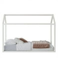 thumbnail image 5 of Castle Place Contemporary Wooden Canopy House Kid Twin Bed, Antique White, 5 of 8