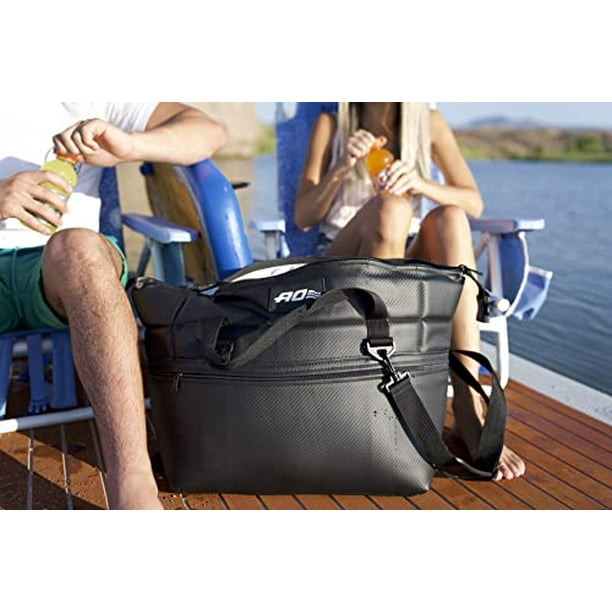 AO Coolers Carbon Soft Cooler with High Density Insulation Black 12 Can