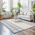 thumbnail image 3 of Area Rugs 4'x6'. Retro Blue Carpet Runner Indoor Outdoor Rugs Home Decor Aesthetic, Farmhouse Buffalo Plaid Vintage Beige Non Slip Mats Washable Accent Rug for Living Room Bedroom, 3 of 8