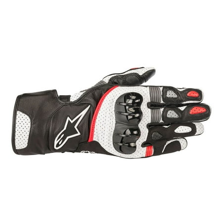 - Alpinestars SP-2 v2 Leather Gloves Black/White/Red