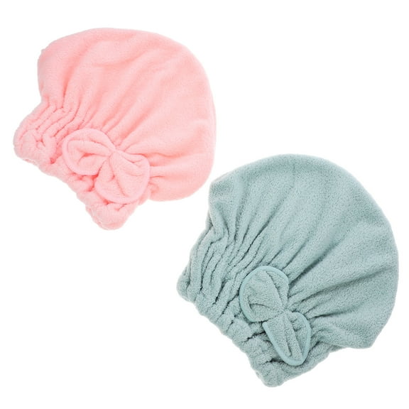 LITINKIMI Shower Caps For Women Reusable Waterproof Bow Shape 2Pcs 9.4X7.9X1.2In
